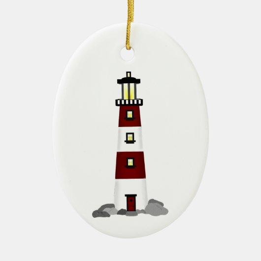 vuurtoren keramisch ornament (Voorkant)