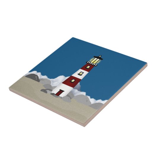 Vuurtoren keramische tegel tegeltje (Zijkant)