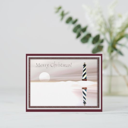 Vuurtoren, Kerstmis Feestdagenkaart (Staand voorkant)