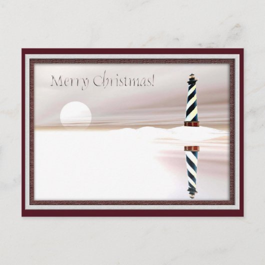 Vuurtoren, Kerstmis Feestdagenkaart (Voorkant)