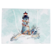 Vuurtoren Kerstmis Kust Vakantie Groot Cadeauzakje (Achterkant)