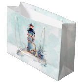 Vuurtoren Kerstmis Kust Vakantie Groot Cadeauzakje (Voorkant Gekanteld)