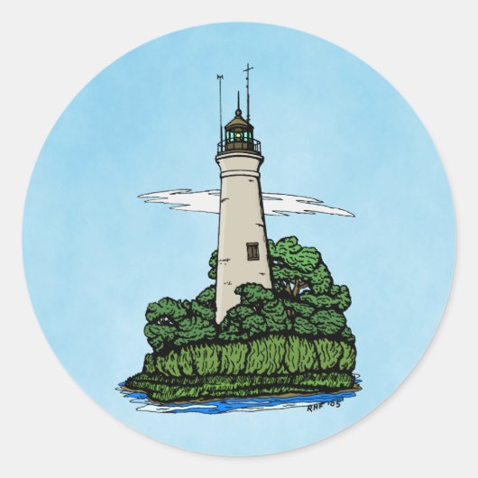 Vuurtoren Klassieke Sticker (Voorkant)