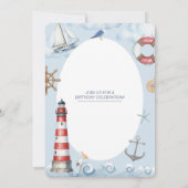 Vuurtoren Kust Verjaardagsfeest Kaart (Achterkant)