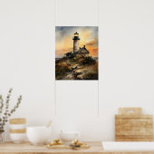 Vuurtoren Kustkunst Print Poster (Keuken)