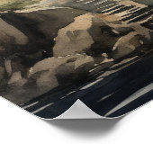 Vuurtoren Kustkunst Print Poster (Hoek)