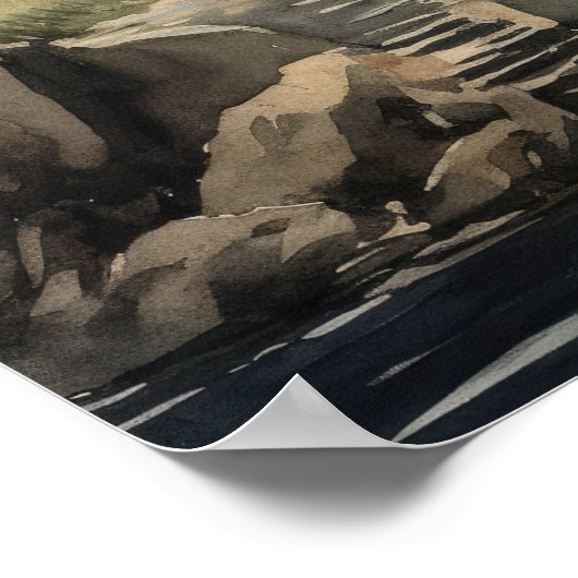 Vuurtoren Kustkunst Print Poster (Hoek)