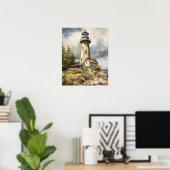 Vuurtoren Kustkunst Print Poster (Thuiskantoor)
