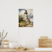 Vuurtoren Kustkunst Print Poster (Keuken)