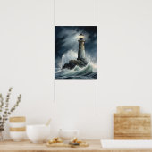 Vuurtoren Kustkunst Print Poster (Keuken)