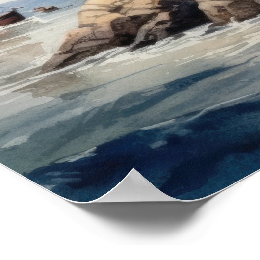 Vuurtoren Kustkunst Print Poster (Hoek)