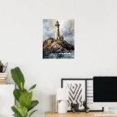 Vuurtoren Kustkunst Print Poster (Thuiskantoor)