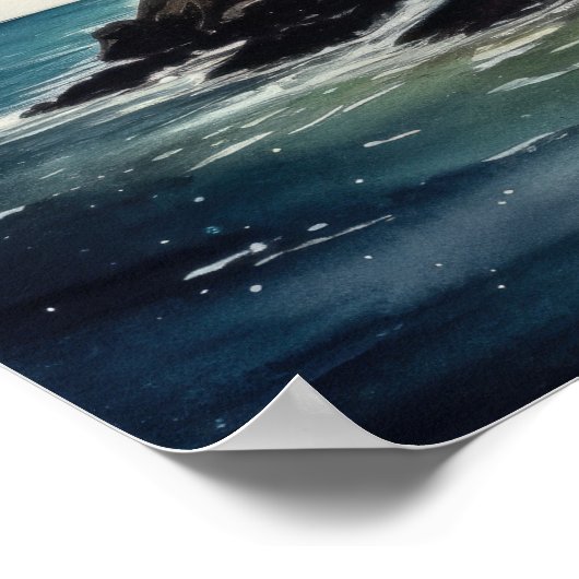 Vuurtoren Kustkunst Print Poster (Hoek)