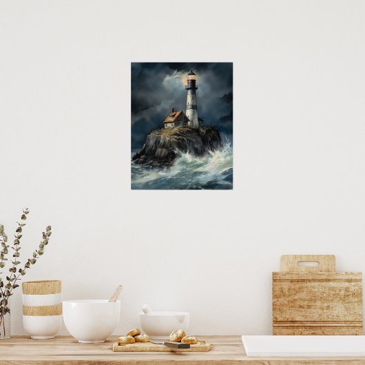 Vuurtoren Kustkunst Print Poster (Keuken)