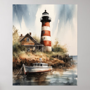 Vuurtoren Kustkunst Print Poster