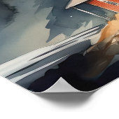 Vuurtoren Kustkunst Print Poster (Hoek)