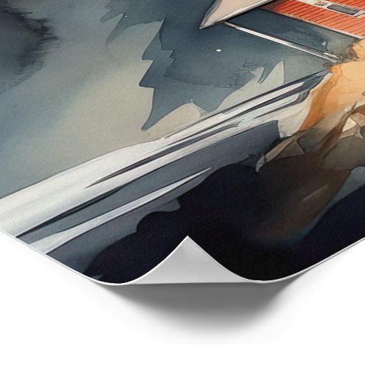 Vuurtoren Kustkunst Print Poster (Hoek)