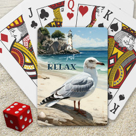 Vuurtoren kuststrand van meeuwen pokerkaarten