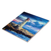 Vuurtoren L - Grote keramische tegel Tegeltje (Zijkant)