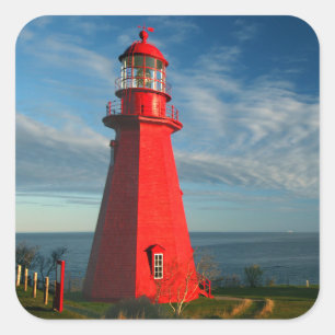 Vuurtoren La Martre Mataan op de Gaspe Vierkante Sticker