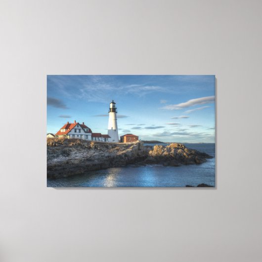 vuurtoren | Lichte vuurtoren van Portland Head Canvas Afdruk (Voorkant)