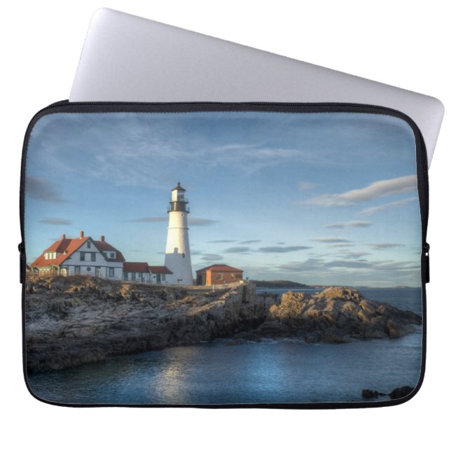 vuurtoren | Lichte vuurtoren van Portland Head Laptop Sleeve (Voorkant)