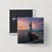 vuurtoren | Marina, Singapore Vierkante Button 5,1 Cm (Voorkant /achterkant)