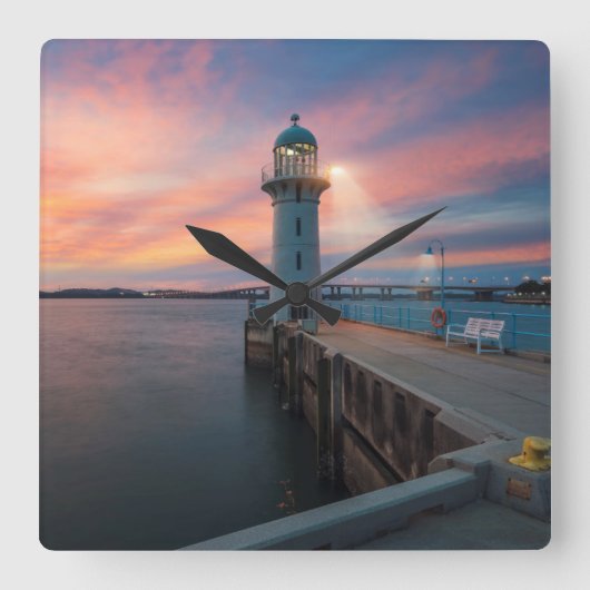 vuurtoren | Marina, Singapore Vierkante Klok (Voorkant)