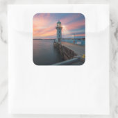 vuurtoren | Marina, Singapore Vierkante Sticker (Tas)