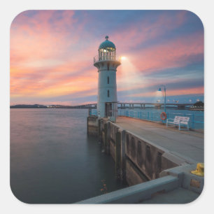 vuurtoren   Marina, Singapore Vierkante Sticker