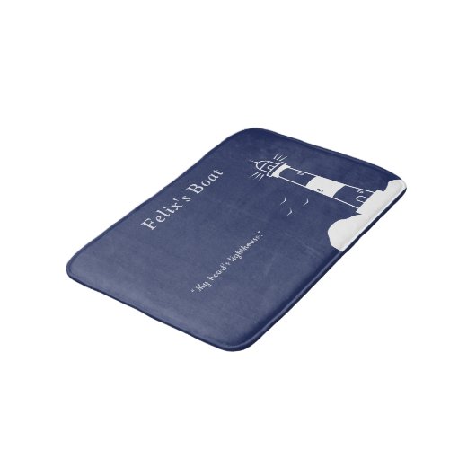 Vuurtoren Marine Blauw Badmat (Gekanteld)