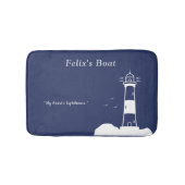 Vuurtoren Marine Blauw Badmat (Voorkant)