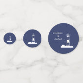 Vuurtoren Marine Blauw Bruiloft Confetti (Voorkanten)