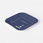 Vuurtoren Marine Blauw Bruiloft Papieren Bordje (Gebogen)