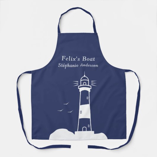 Vuurtoren Marine Blauw Schort (Voorkant)