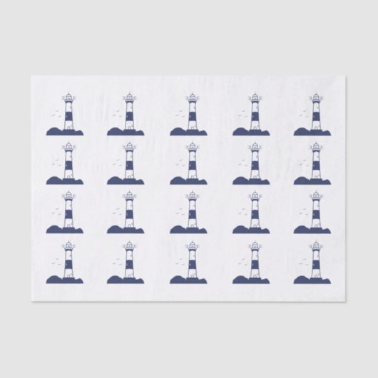 Vuurtoren Marine Blauw Tissuepapier (Voorkant)