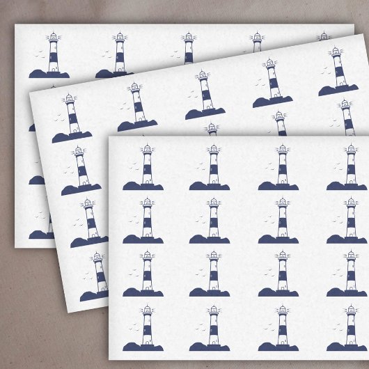 Vuurtoren Marine Blauw Tissuepapier