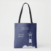 Vuurtoren Marine Blauw Tote Bag (Voorkant)
