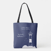 Vuurtoren Marine Blauw Tote Bag (Achterkant)