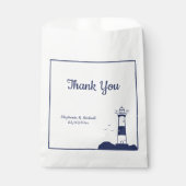 Vuurtoren marine blauwe bruiloft dank u bedankzakje (Voorkant)