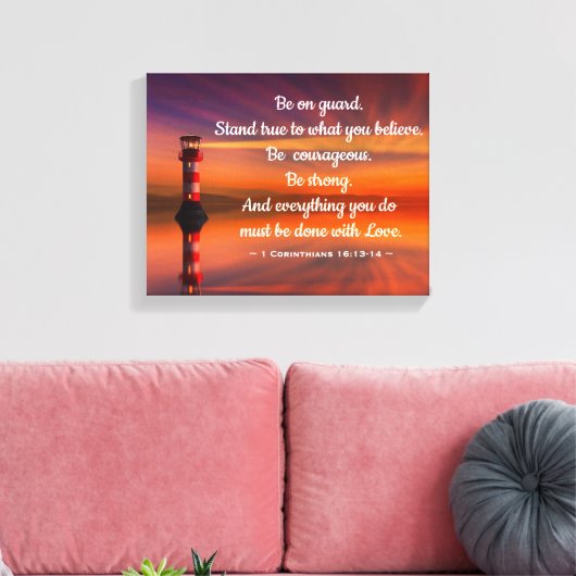 Vuurtoren met Citaat Canvas Afdruk (Insitu (Woonkamer))