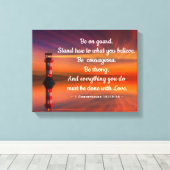 Vuurtoren met Citaat Canvas Afdruk (Insitu (Houten vloer))