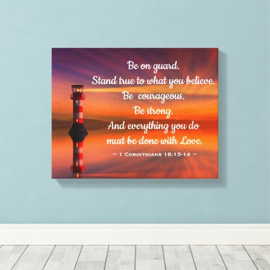 Vuurtoren met Citaat Canvas Afdruk (Insitu (Houten vloer))