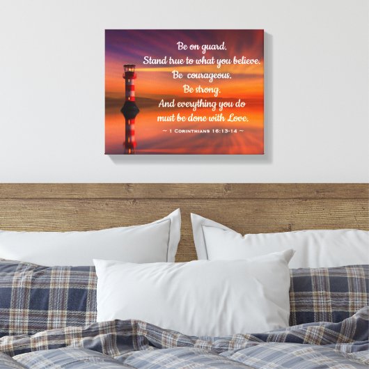 Vuurtoren met Citaat Canvas Afdruk (Insitu (Slaapkamer))