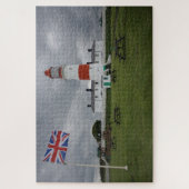 Vuurtoren met de Britse vlag Legpuzzel (Verticaal)