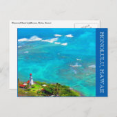 vuurtoren met diamantkop blauw briefkaart (Voorkant / Achterkant)