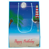 Vuurtoren met dikke tas medium cadeauzakje (Achterkant)