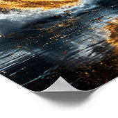 Vuurtoren met een gouden maan poster (Hoek)