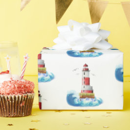 vuurtoren met golf cadeaupapier