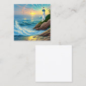 vuurtoren, met hun iconische torens en toonladders vierkante visitekaartje (Voorkant / Achterkant)